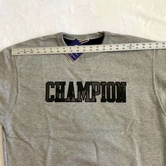 #44 NWT | Champion | Men's Powerblend Crewneck Sweatshirt | Light Gray | Large - Picture 3 of 9